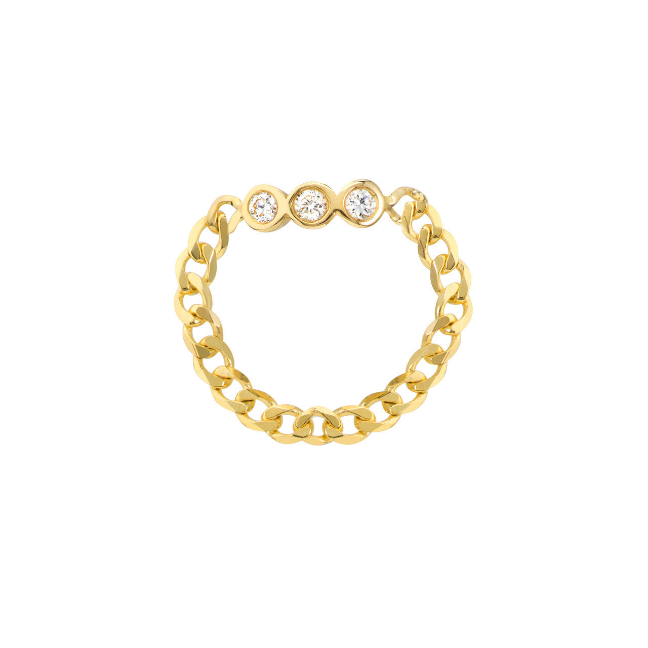 1/10ct Diamond Trio Curb Chain Ring