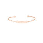 Engravable Initial ID Cuff Bangle with Beaded Ends
