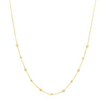Alternating Bezel Diamond &amp; Bead Necklace
