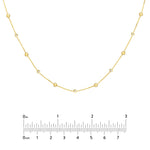 Alternating Bezel Diamond &amp; Bead Necklace