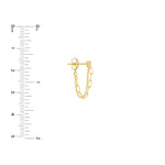 Paper Clip and Beaded Chain Front To Back Bar Earrings