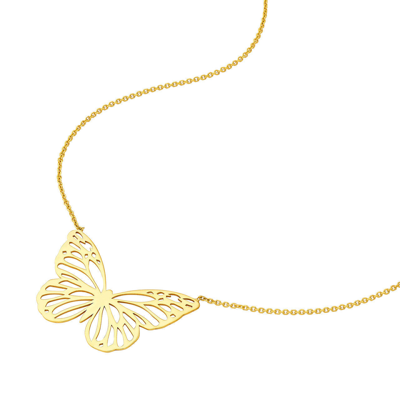 Butterfly Adjustable 14k Gold Pendant