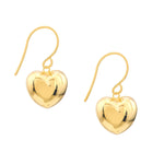 Puffed Heart Dangle Earrings
