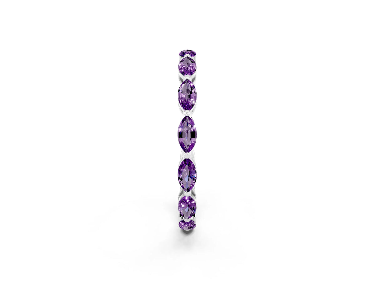 Marquise Amethyst Eternity Band in Platinum with U-Prong Setting_2