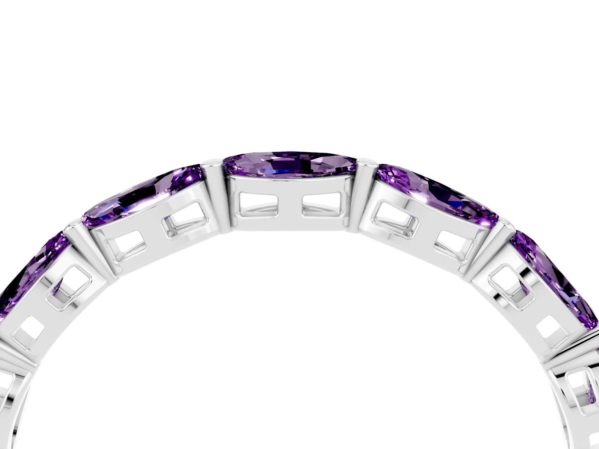 Marquise Amethyst Eternity Band in Platinum with U-Prong Setting_4