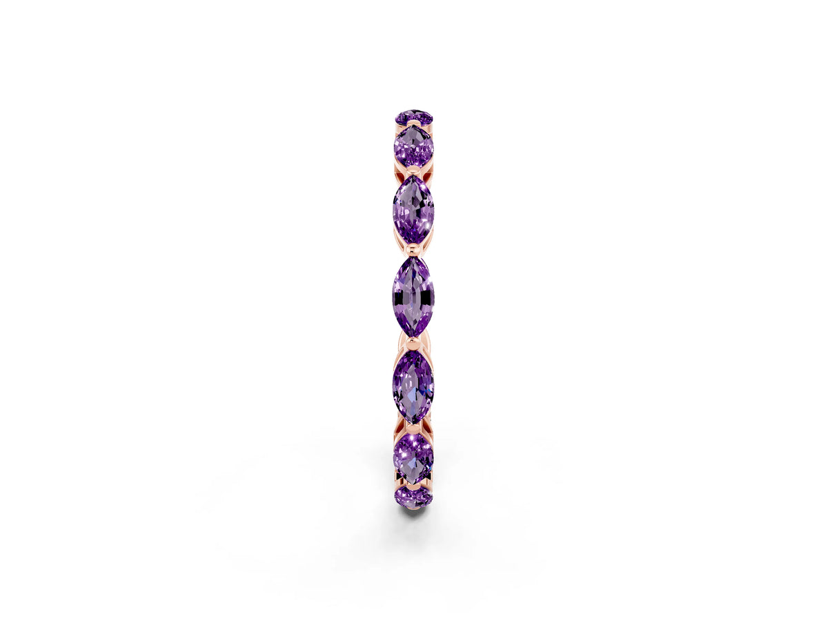 Marquise Amethyst Eternity Band in Rose gold with U-Prong Setting_2