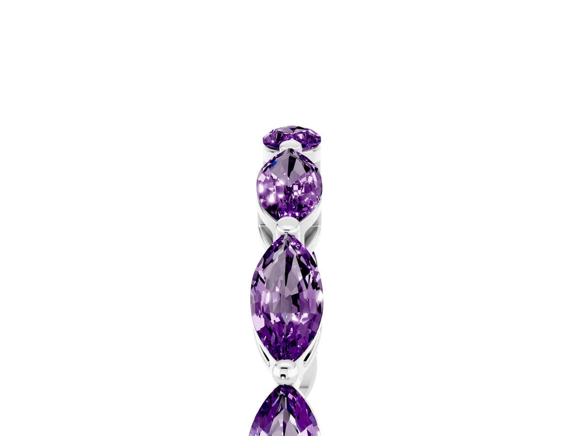 Marquise Amethyst Eternity Band in Silver with U-Prong Setting_5