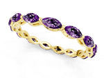 Marquise Amethyst Eternity Band in Yellow gold with U-Prong Setting_1