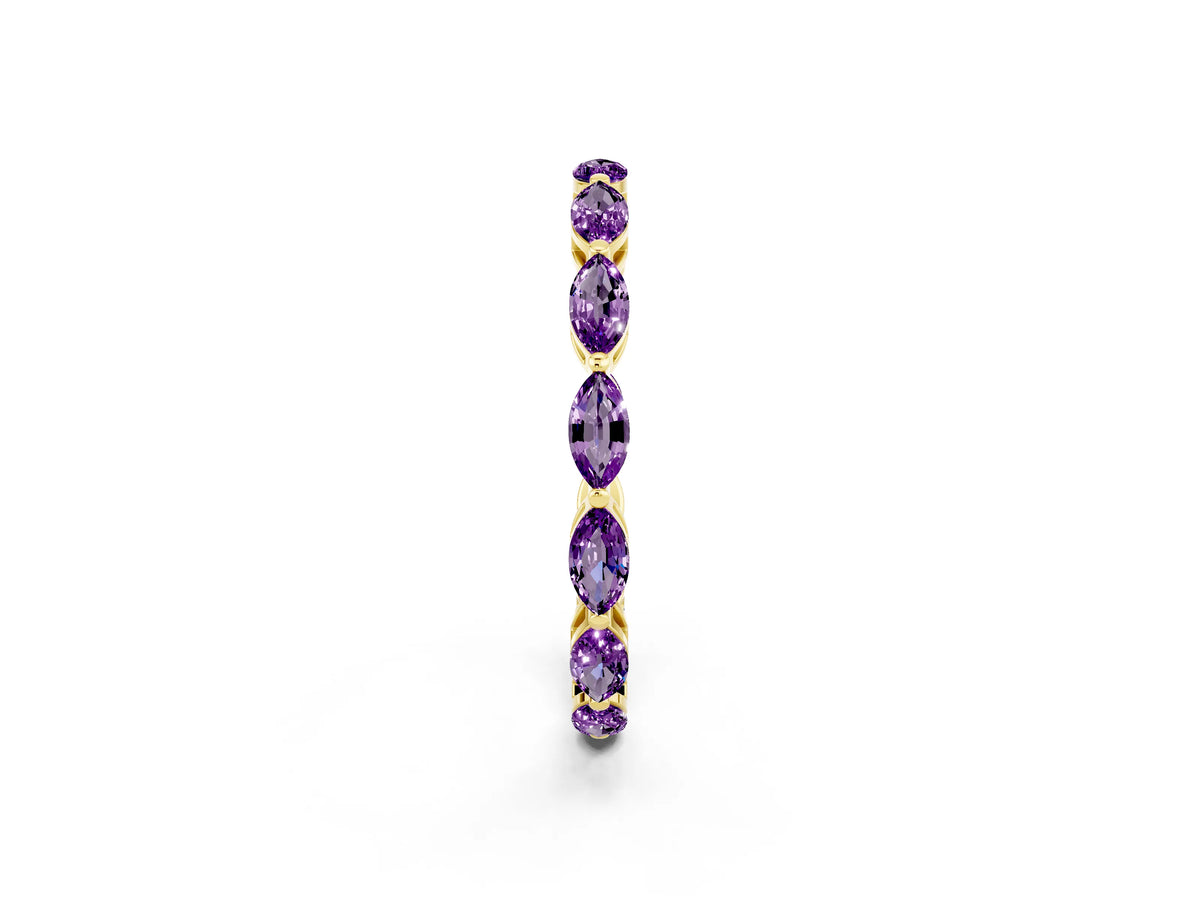 Marquise Amethyst Eternity Band in Yellow gold with U-Prong Setting_2