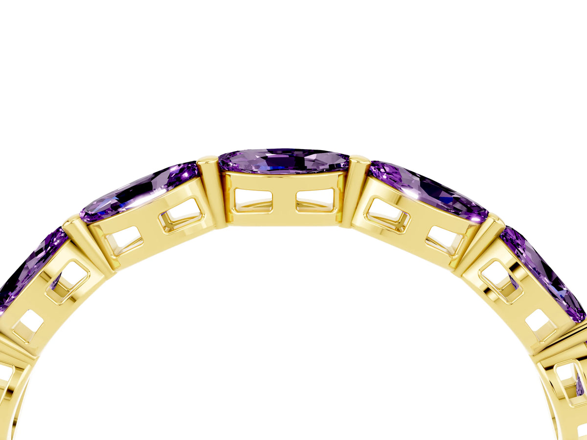 Marquise Amethyst Eternity Band in Yellow gold with U-Prong Setting_4
