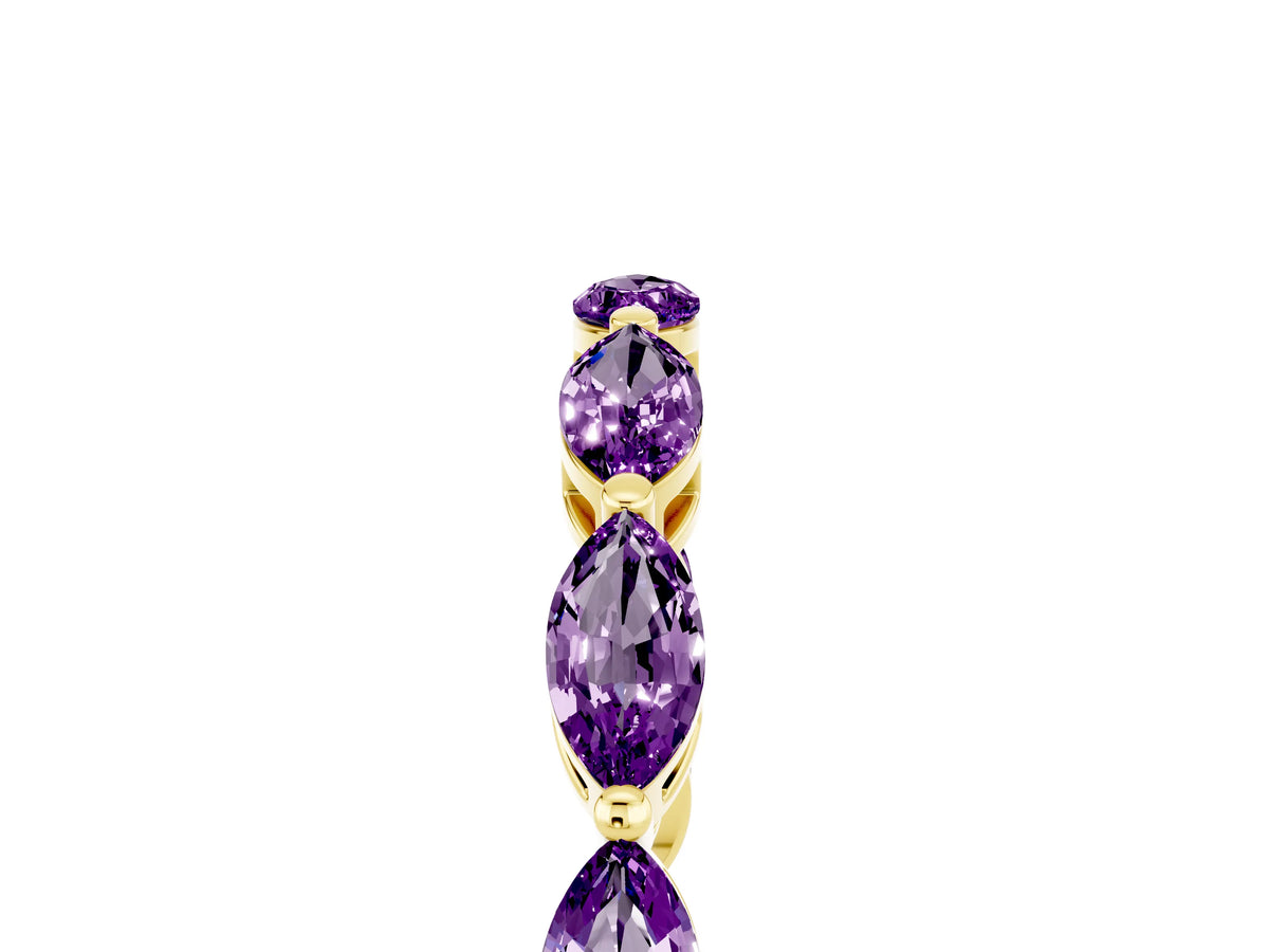 Marquise Amethyst Eternity Band in Yellow gold with U-Prong Setting_5