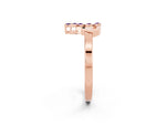 Marquise Amethyst Floral Cluster Bypass Ring in Rose gold with Prong Setting_2