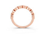 Marquise Amethyst Milgrain Half Eternity Band in Rose gold with Bezel Setting_3