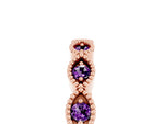 Marquise Amethyst Milgrain Half Eternity Band in Rose gold with Bezel Setting_5