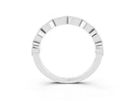 Marquise Amethyst Milgrain Half Eternity Band in White gold with Bezel Setting_3