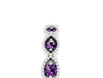 Marquise Amethyst Milgrain Half Eternity Band in White gold with Bezel Setting_5