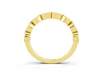 Marquise Amethyst Milgrain Half Eternity Band in Yellow gold with Bezel Setting_3