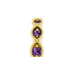 Marquise Amethyst Milgrain Half Eternity Band in Yellow gold with Bezel Setting_5