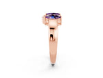 Marquise Amethyst Open Band Ring in Rose gold with Tension Setting_2