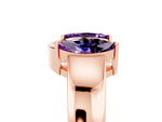 Marquise Amethyst Open Band Ring in Rose gold with Tension Setting_5