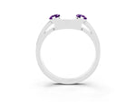 Marquise Amethyst Open Band Ring in Silver with Tension Setting_3