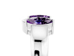 Marquise Amethyst Open Band Ring in Silver with Tension Setting_5