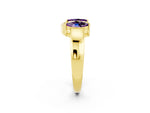 Marquise Amethyst Open Band Ring in Yellow gold with Tension Setting_2