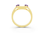 Marquise Amethyst Open Band Ring in Yellow gold with Tension Setting_3