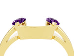Marquise Amethyst Open Band Ring in Yellow gold with Tension Setting_4