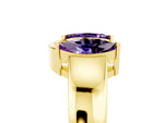 Marquise Amethyst Open Band Ring in Yellow gold with Tension Setting_5