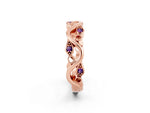 Marquise Amethyst Vine Eternity Band in Rose gold with Bezel Setting_2