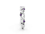 Marquise Amethyst Vine Eternity Band in White gold with Bezel Setting_2