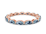 Marquise Aquamarine Eternity Band in Rose gold with U-Prong Setting