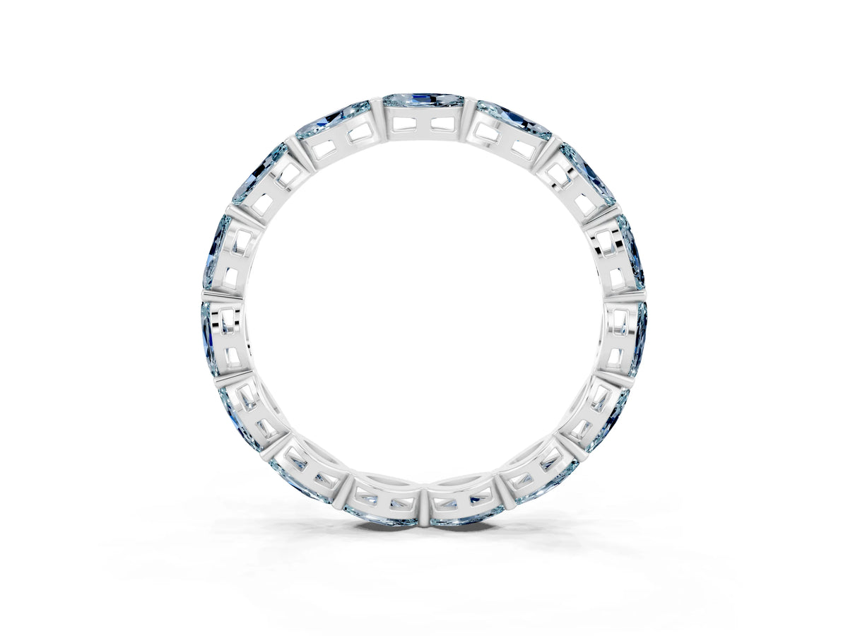 Marquise Aquamarine Eternity Band in Silver with U-Prong Setting_3