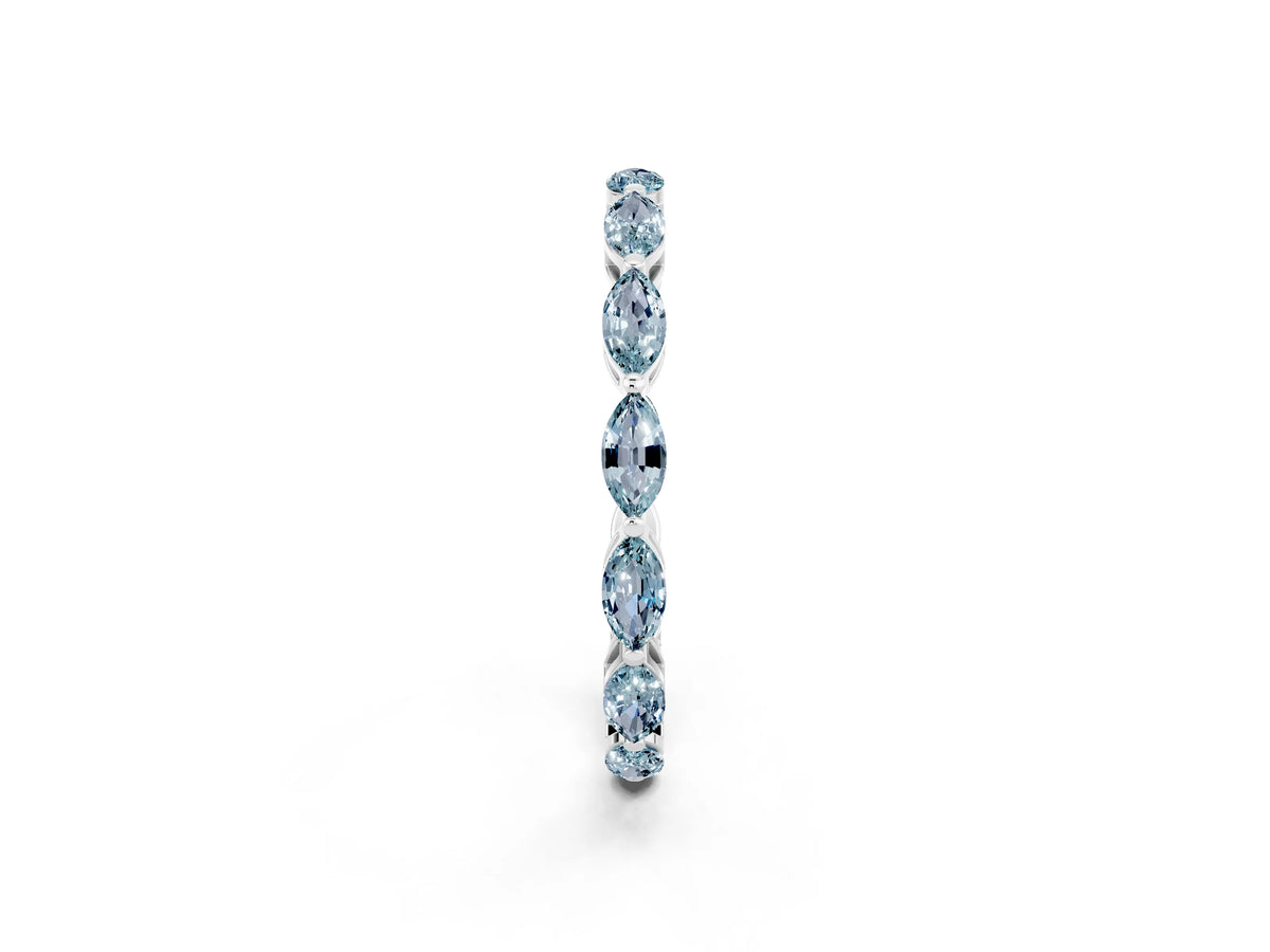 Marquise Aquamarine Eternity Band in White gold with U-Prong Setting_2