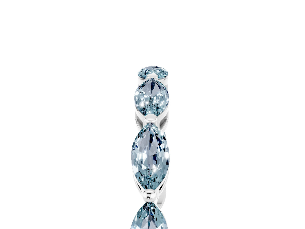 Marquise Aquamarine Eternity Band in White gold with U-Prong Setting_5