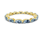 Marquise Aquamarine Eternity Band in Yellow gold with U-Prong Setting