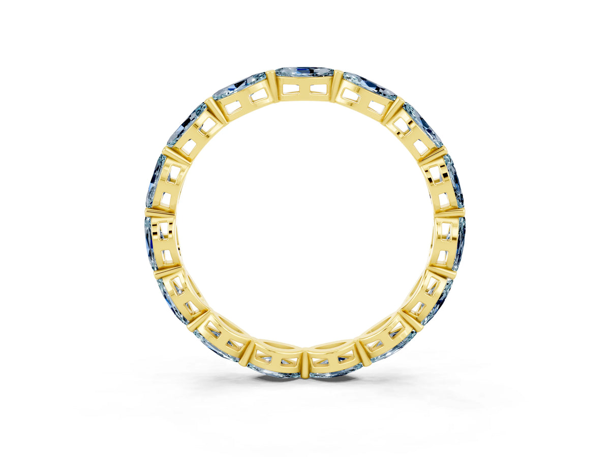 Marquise Aquamarine Eternity Band in Yellow gold with U-Prong Setting_3