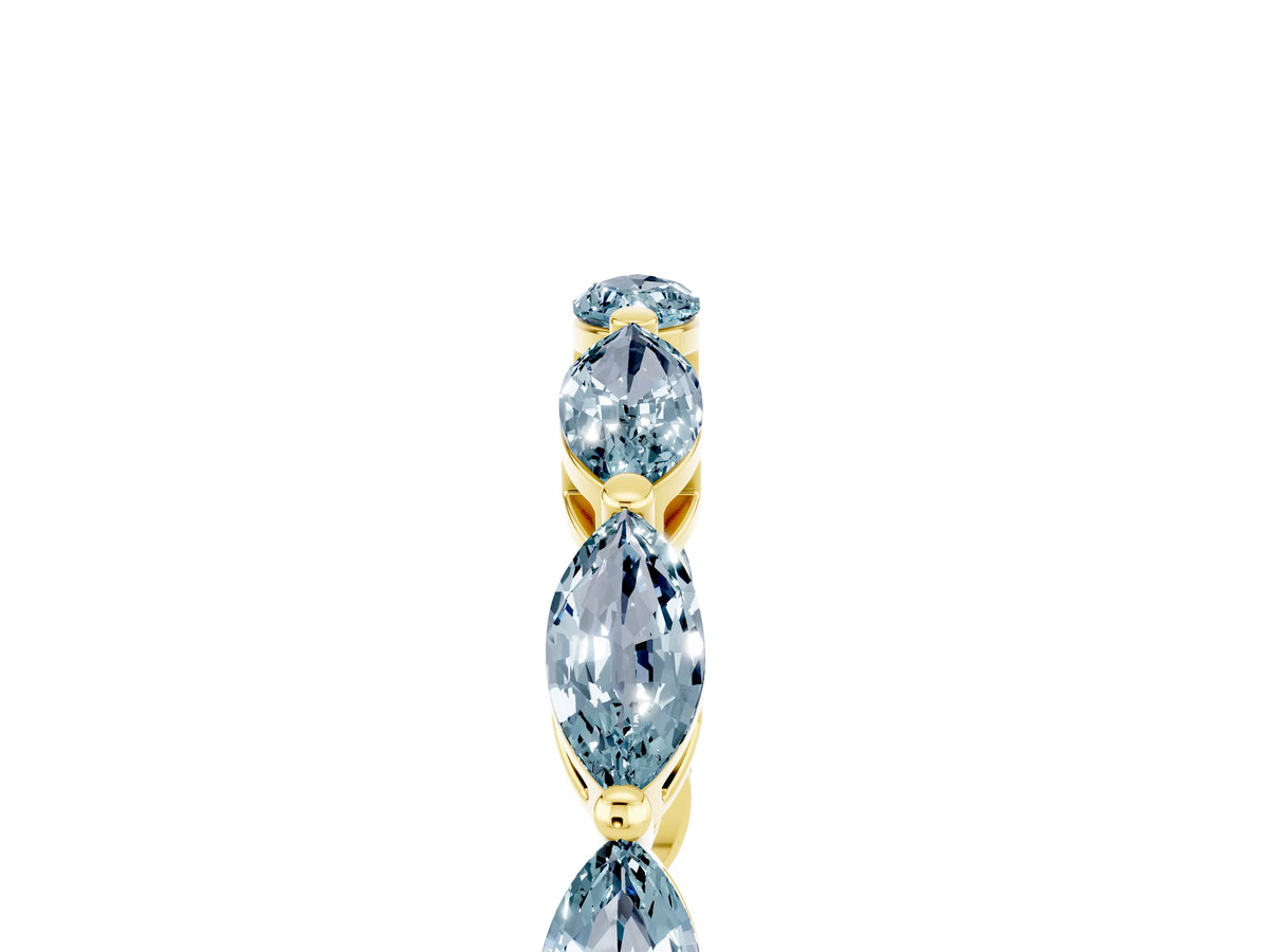 Marquise Aquamarine Eternity Band in Yellow gold with U-Prong Setting_5