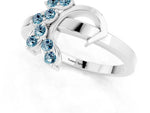 Marquise Aquamarine Floral Cluster Bypass Ring in Platinum with Prong Setting_1