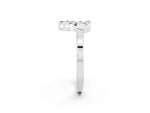 Marquise Aquamarine Floral Cluster Bypass Ring in Platinum with Prong Setting_2