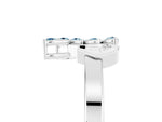Marquise Aquamarine Floral Cluster Bypass Ring in Platinum with Prong Setting_5