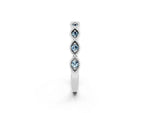 Marquise Aquamarine Milgrain Half Eternity Band in Platinum with Bezel Setting_2