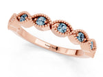 Marquise Aquamarine Milgrain Half Eternity Band in Rose gold with Bezel Setting_1