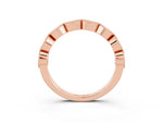 Marquise Aquamarine Milgrain Half Eternity Band in Rose gold with Bezel Setting_3