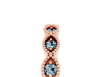 Marquise Aquamarine Milgrain Half Eternity Band in Rose gold with Bezel Setting_5