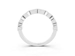 Marquise Aquamarine Milgrain Half Eternity Band in Silver with Bezel Setting_3
