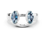 Marquise Aquamarine Open Band Ring in Platinum with Tension Setting