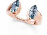 Marquise Aquamarine Open Band Ring in Rose gold with Tension Setting_1