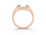 Marquise Aquamarine Open Band Ring in Rose gold with Tension Setting_3